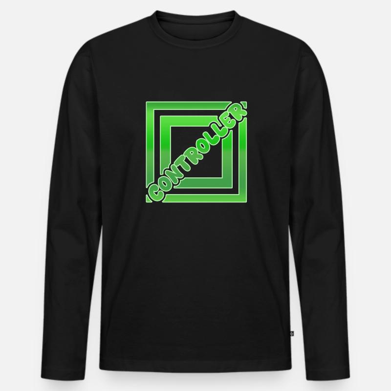 Controller - Männer Premium Bio Langarmshirt - Schwarz