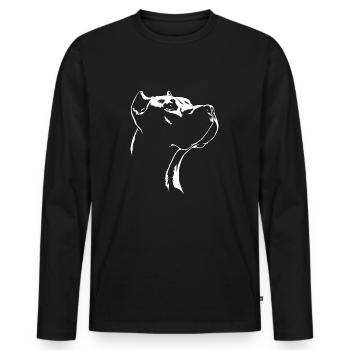 Dogue Argentino Silhouette Chien Chiens Wilsigns - T-shirt manches longues Premium bio Homme - noir - Devant - Nico (187cm)