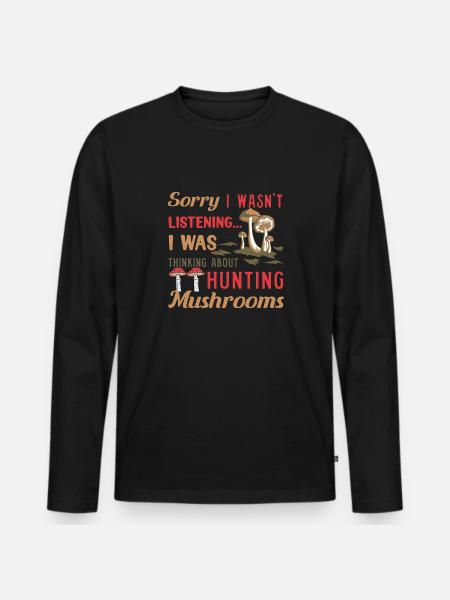Mushroom Hunting Delicious Vegetables - Men's Premium Organic Long Sleeve Shirt - black