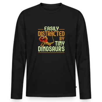 Kragenechse Frilled-neck lizard Reptil Herpetologe - Männer Premium Bio Langarmshirt - Schwarz - Vorne - Nico (187cm)