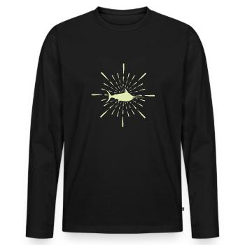 Mon requin requin - T-shirt manches longues Premium bio Homme - noir - Devant - Nico (187cm)