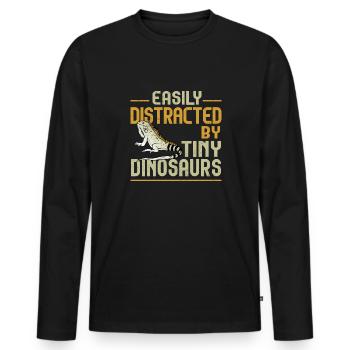 Leguan Eidechse Reptil Herpetologe - Männer Premium Bio Langarmshirt - Schwarz - Vorne - Nico (187cm)