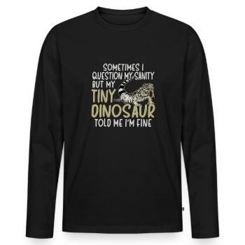 Tegu Eidechse Reptil Herpetologe - Männer Premium Bio Langarmshirt - Schwarz - Vorne - Nico (187cm)