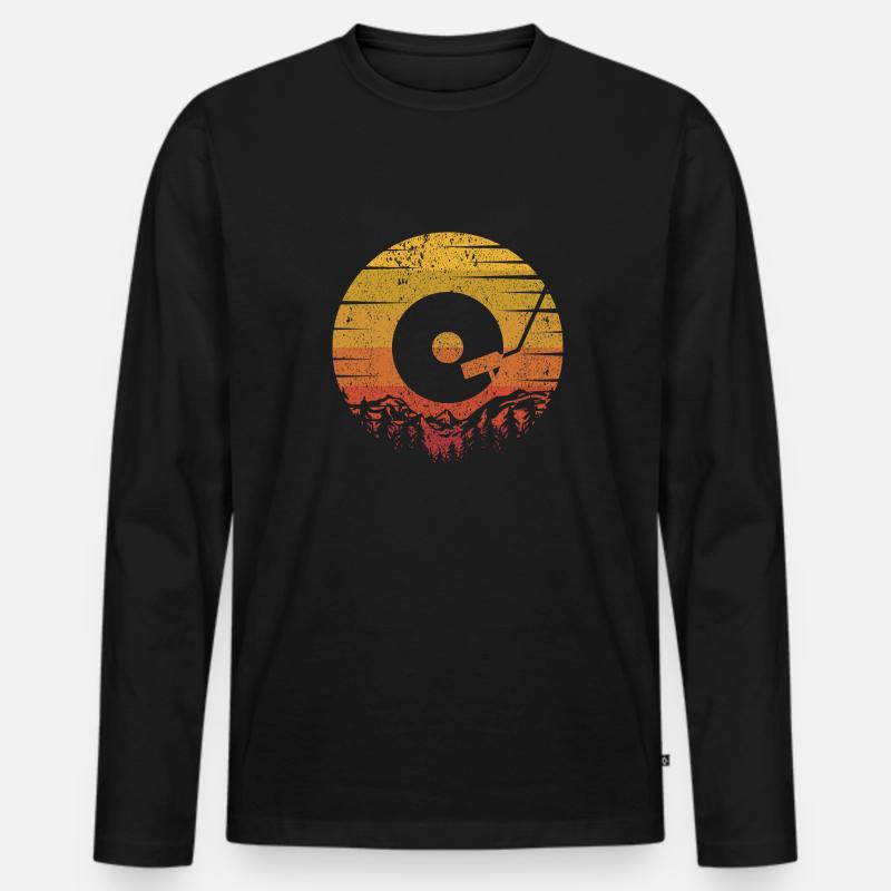 vinyl landscape composition Design - Männer Premium Bio Langarmshirt - Schwarz