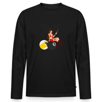 Billard de billard de billard de snooker - T-shirt manches longues Premium bio Homme - noir - Devant - Nico (187cm)