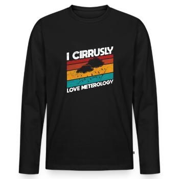 Meteorologe listiger spruch wetter experte - Männer Premium Bio Langarmshirt - Schwarz - Vorne - Nico (187cm)