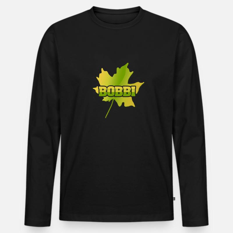 Ahornblatt Bobbi - Männer Premium Bio Langarmshirt - Schwarz