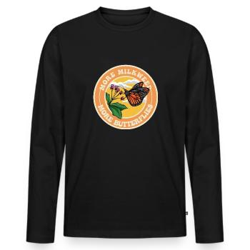 Monarque papillon monarque américain papillon monarque - T-shirt manches longues Premium bio Homme - noir - Devant - Nico (187cm)