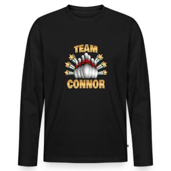 Kegel Connor - Men's Premium Organic Long Sleeve Shirt - black - Front - Nico (187cm)