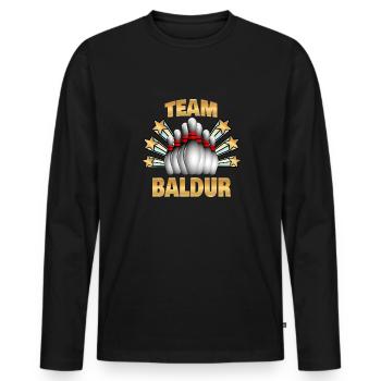 Skittles Baldur - Men's Premium Organic Long Sleeve Shirt - black - Front - Nico (187cm)