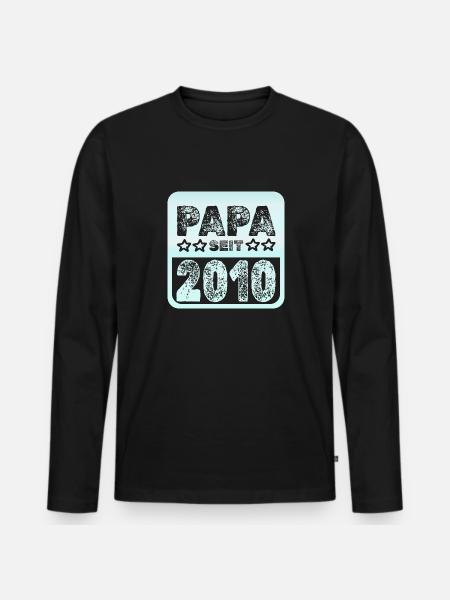2010 - Männer Premium Bio Langarmshirt - Schwarz