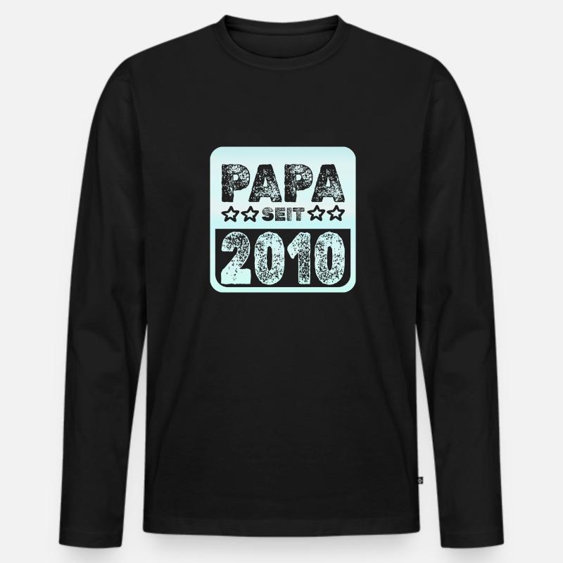 2010 - Männer Premium Bio Langarmshirt - Schwarz