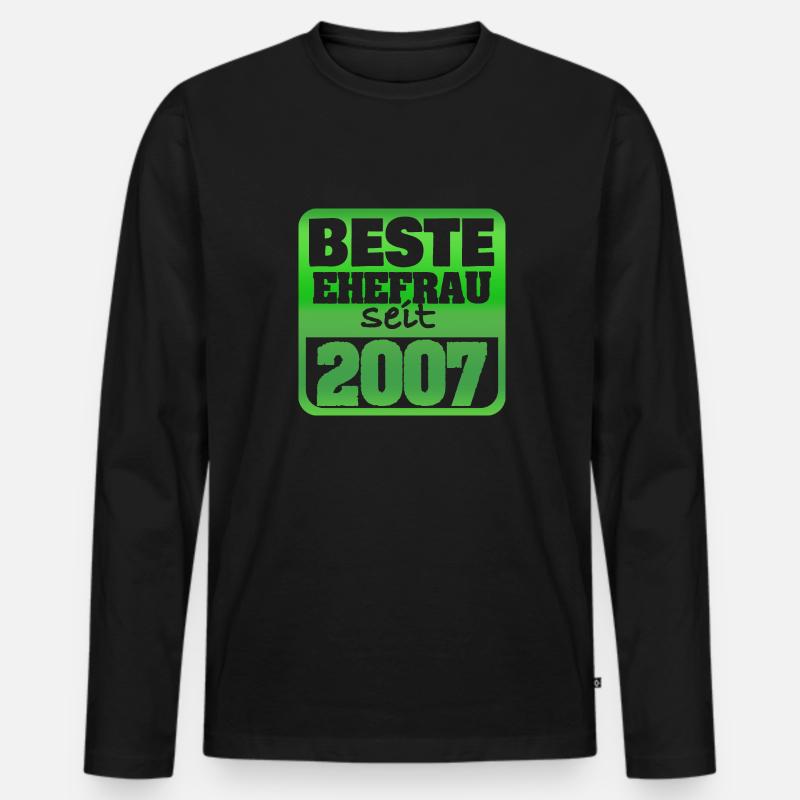 Ehefrau 2007 - Männer Premium Bio Langarmshirt - Schwarz