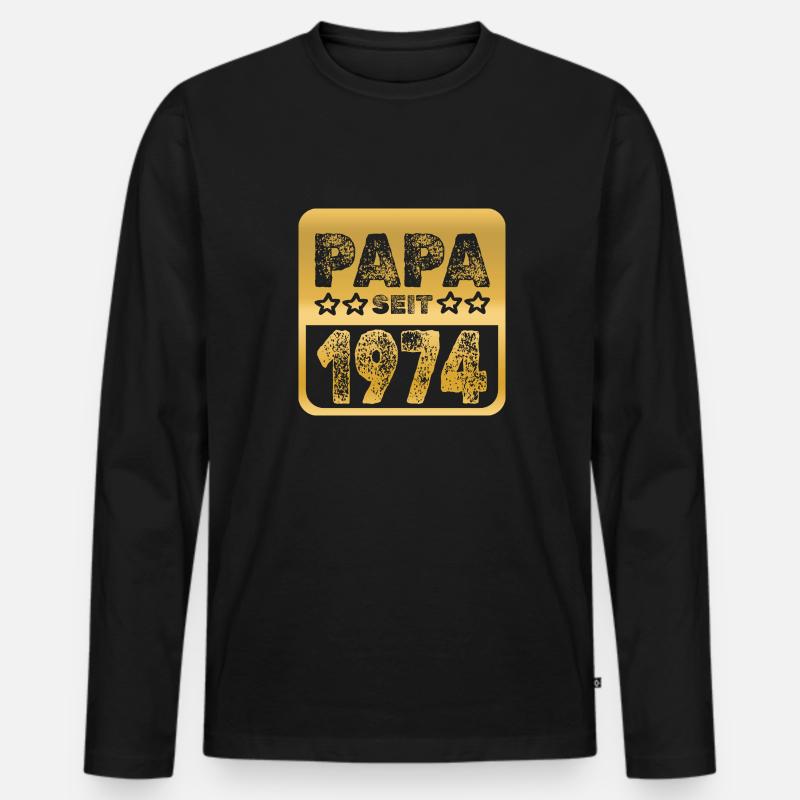 seit 1974 - Männer Premium Bio Langarmshirt - Schwarz
