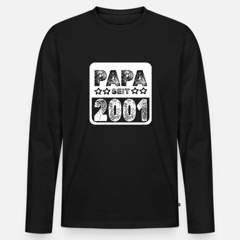 seit 2001 - Männer Premium Bio Langarmshirt - Schwarz
