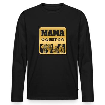 Mama 1956 - Männer Premium Bio Langarmshirt - Schwarz - Vorne - Nico (187cm)