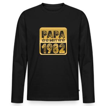 since 1982 - Men's Premium Organic Long Sleeve Shirt - black - Front - Nico (187cm)
