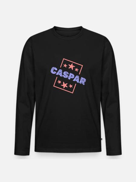 Gift for Caspar - Men's Premium Organic Long Sleeve Shirt - black