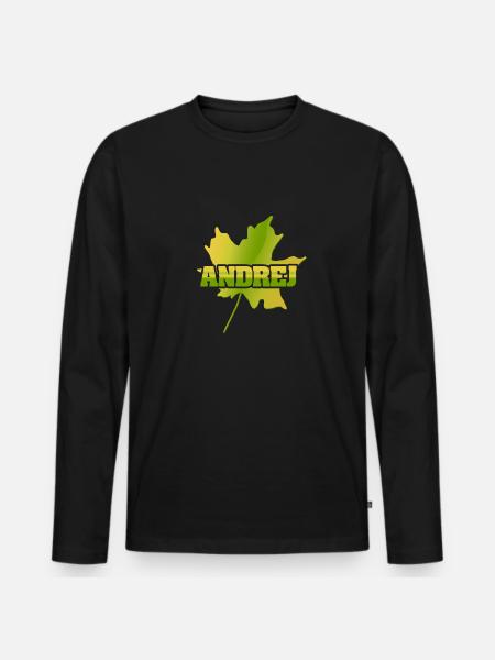 Andrej als Andrej - Männer Premium Bio Langarmshirt - Schwarz