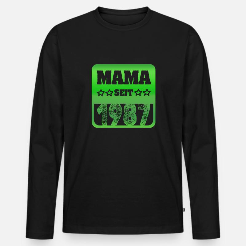 1987 - Männer Premium Bio Langarmshirt - Schwarz