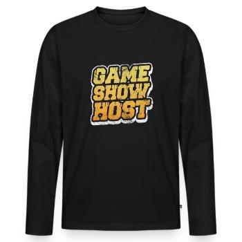 Funny Board Game Night - Board Gaming Game Show - Men's Premium Organic Long Sleeve Shirt - black - Front - Nico (187cm)