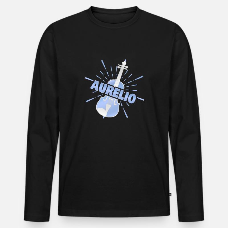 Aurelio - Männer Premium Bio Langarmshirt - Schwarz