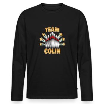 Cadeau pour Colin - T-shirt manches longues Premium bio Homme - noir - Devant - Nico (187cm)