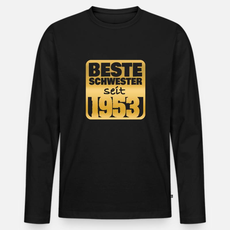 Geburt 1953 - Männer Premium Bio Langarmshirt - Schwarz