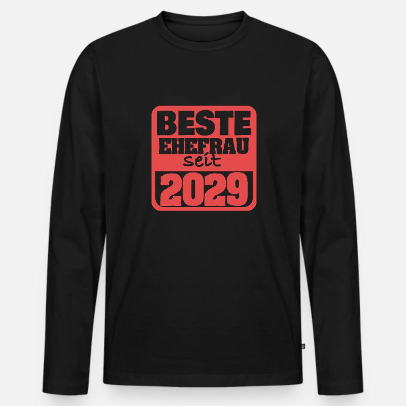 2029 - Männer Premium Bio Langarmshirt - Schwarz