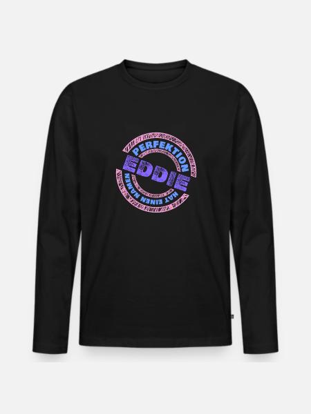 Eddie Eddie - Männer Premium Bio Langarmshirt - Schwarz