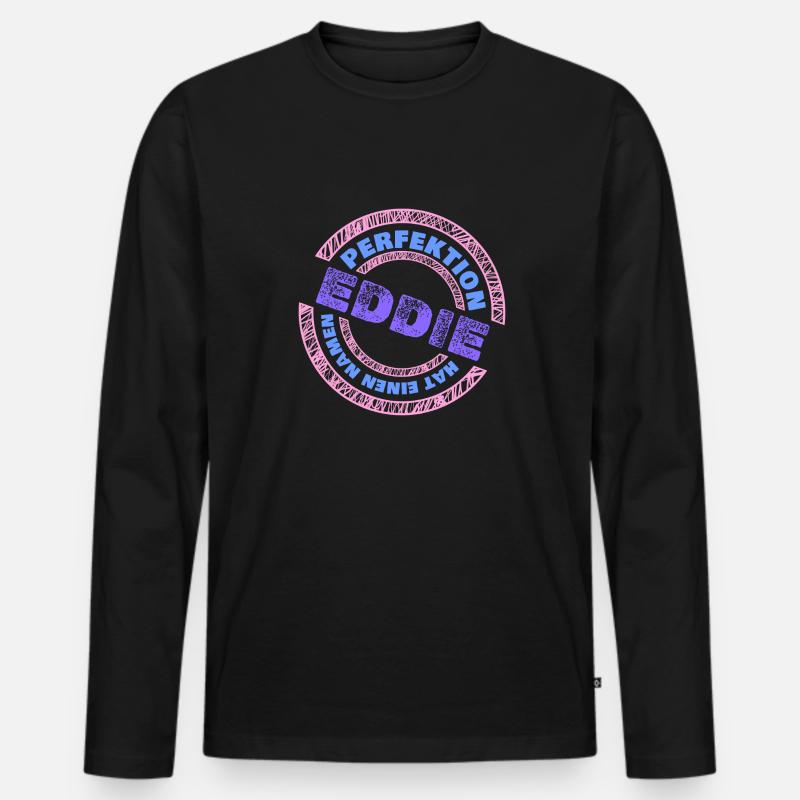 Eddie Eddie - Männer Premium Bio Langarmshirt - Schwarz