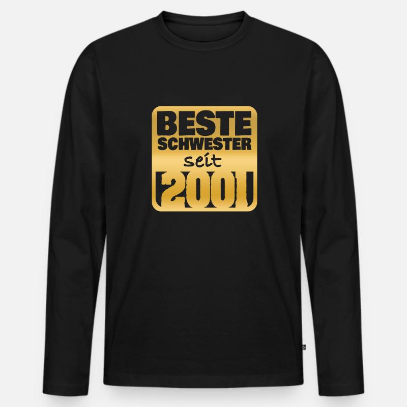 Schwester 2001 - Männer Premium Bio Langarmshirt - Schwarz