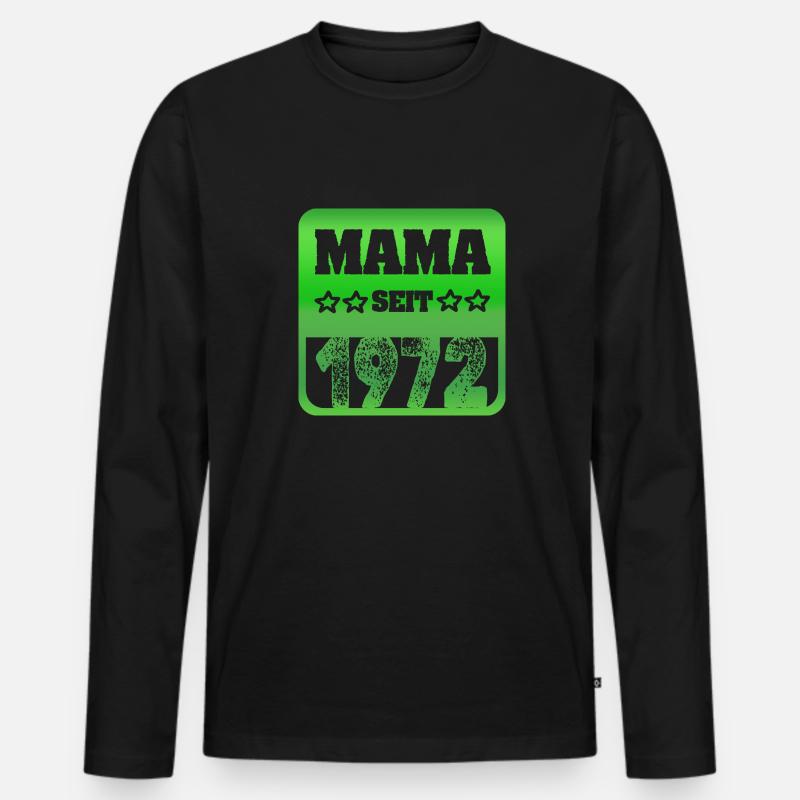 Mutter 1972 - Männer Premium Bio Langarmshirt - Schwarz