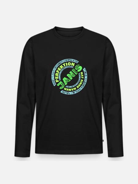 Janis Janis - Männer Premium Bio Langarmshirt - Schwarz