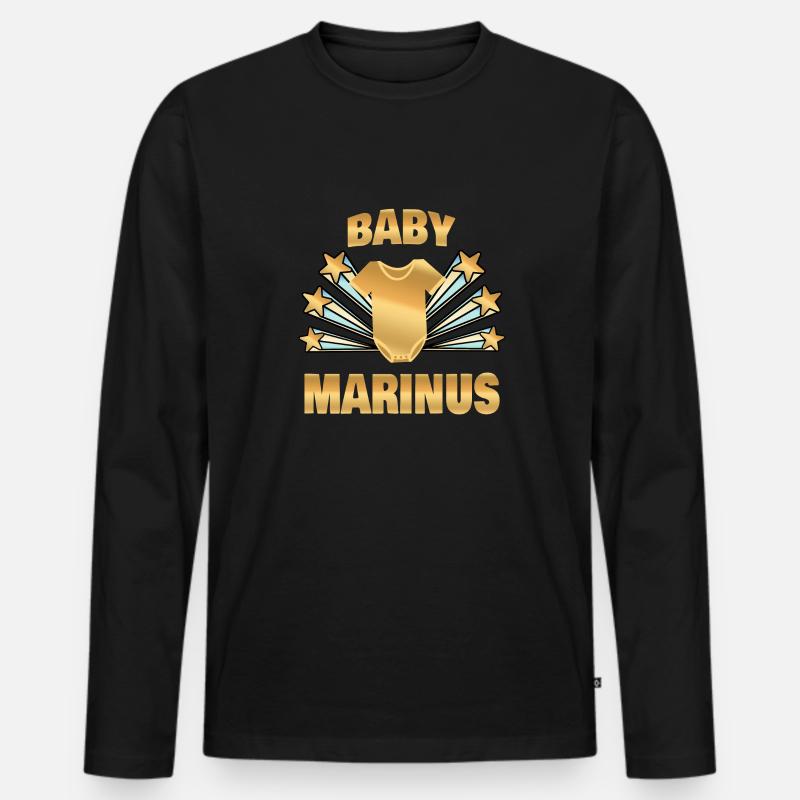 Marinus - Männer Premium Bio Langarmshirt - Schwarz