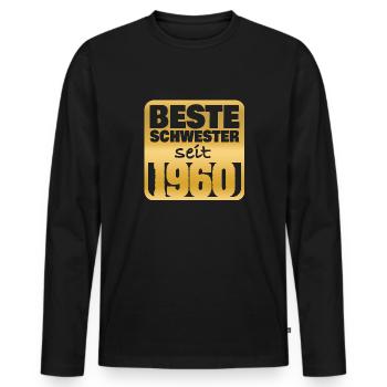 Geburt 1960 - Männer Premium Bio Langarmshirt - Schwarz - Vorne - Nico (187cm)