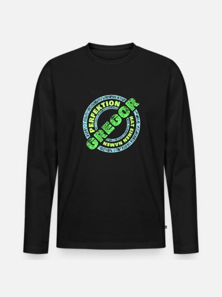Gregor Gregor - Männer Premium Bio Langarmshirt - Schwarz