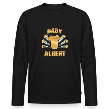 Cadeau pour Albert - T-shirt manches longues Premium bio Homme - noir - Devant - Nico (187cm)