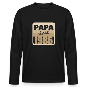 Charrette à bras 1985 - T-shirt manches longues Premium bio Homme - noir - Devant - Nico (187cm)