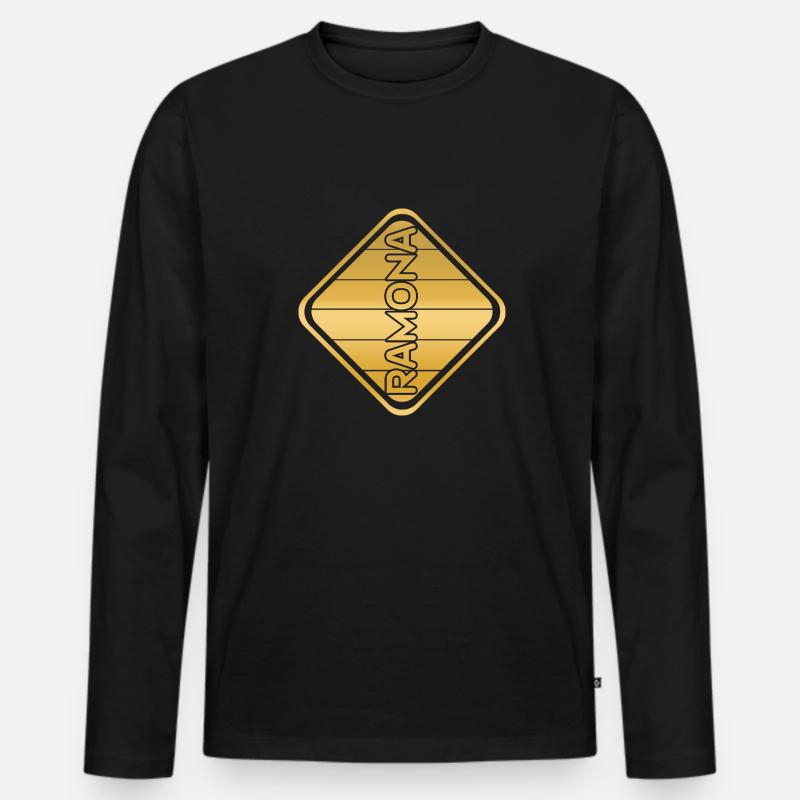 Vorname Ramona - Männer Premium Bio Langarmshirt - Schwarz