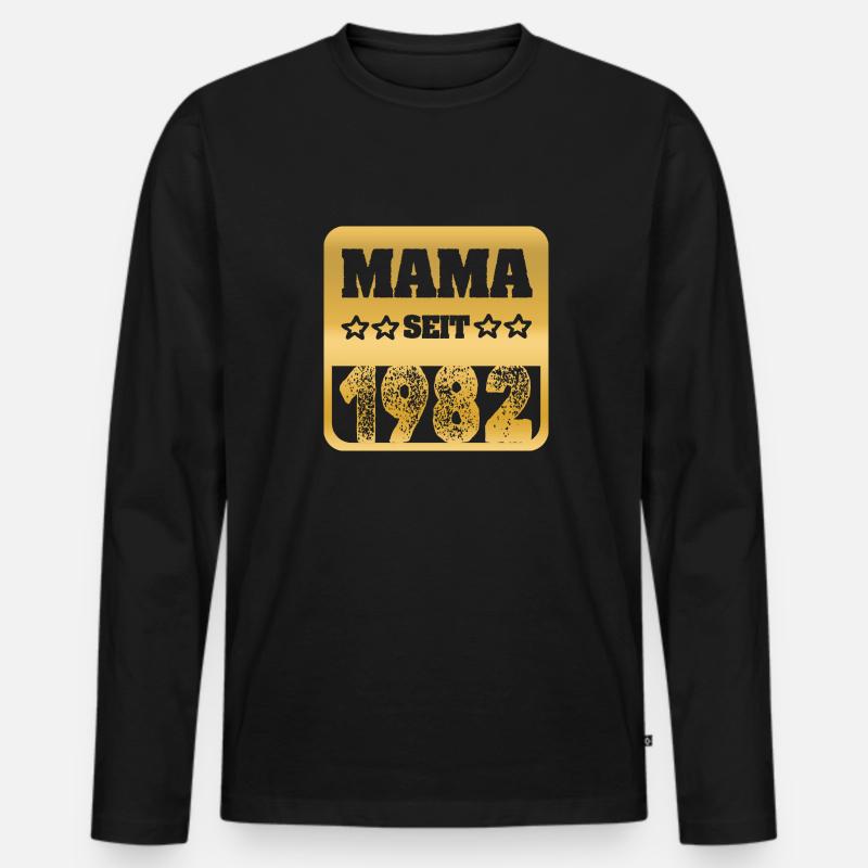 Mutter 1982 - Männer Premium Bio Langarmshirt - Schwarz