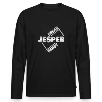 Sugardaddy Jesper - Männer Premium Bio Langarmshirt - Schwarz - Vorne - Nico (187cm)