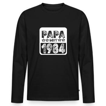 1984 1984 - T-shirt manches longues Premium bio Homme - noir - Devant - Nico (187cm)