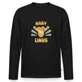 Cadeau pour Linus - T-shirt manches longues Premium bio Homme - noir - Devant - Nico (187cm)