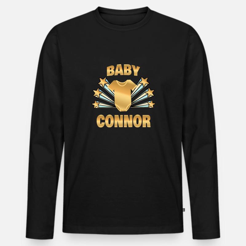 Geburt Connor - Männer Premium Bio Langarmshirt - Schwarz