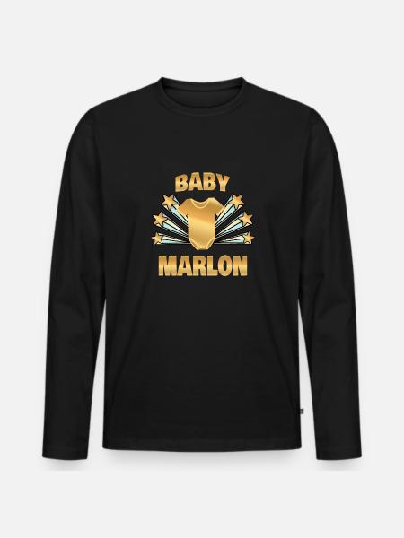 Marlon as Birth - Men's Premium Organic Long Sleeve Shirt - black