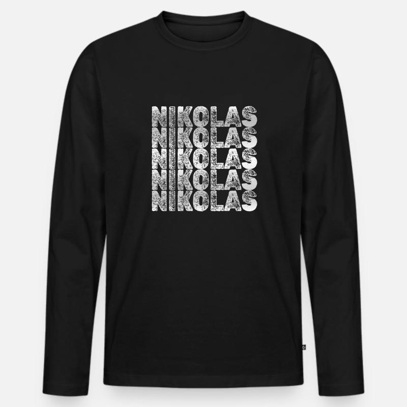 Bruder Nikolas - Männer Premium Bio Langarmshirt - Schwarz