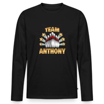 Anthony - Men's Premium Organic Long Sleeve Shirt - black - Front - Nico (187cm)