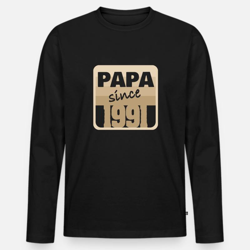 1991 - Männer Premium Bio Langarmshirt - Schwarz