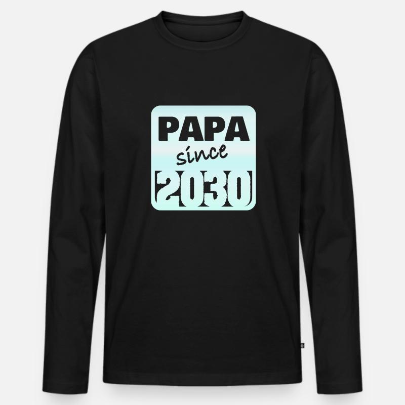 2030 - Männer Premium Bio Langarmshirt - Schwarz